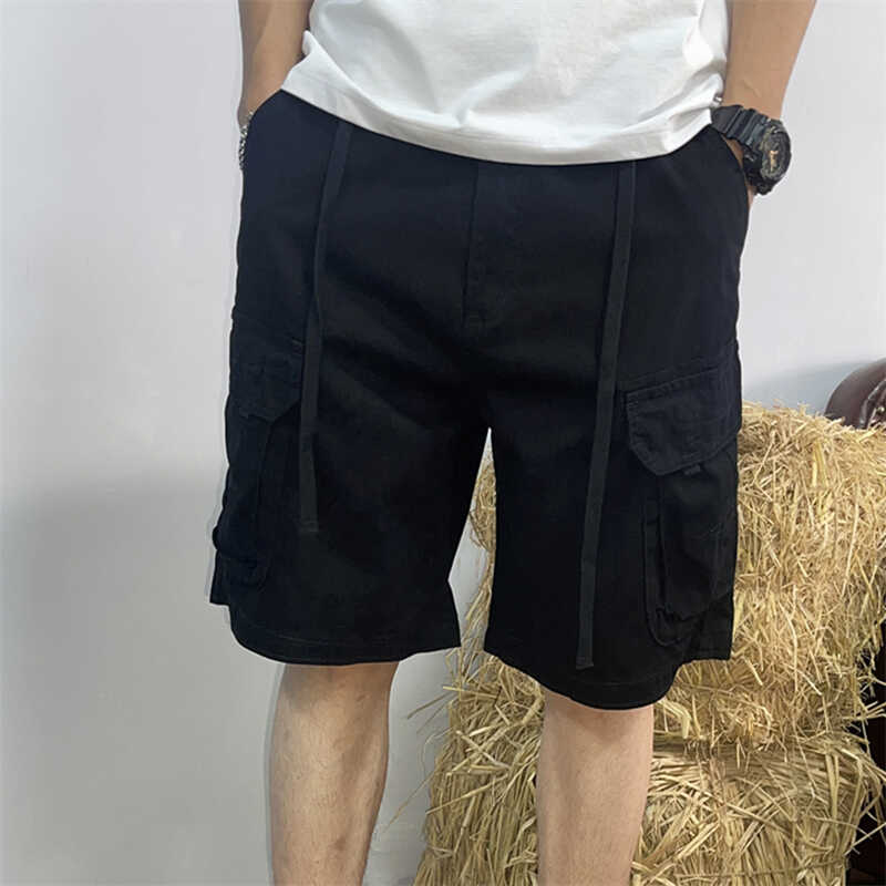 宽松200斤港风直筒五分胖子裤子