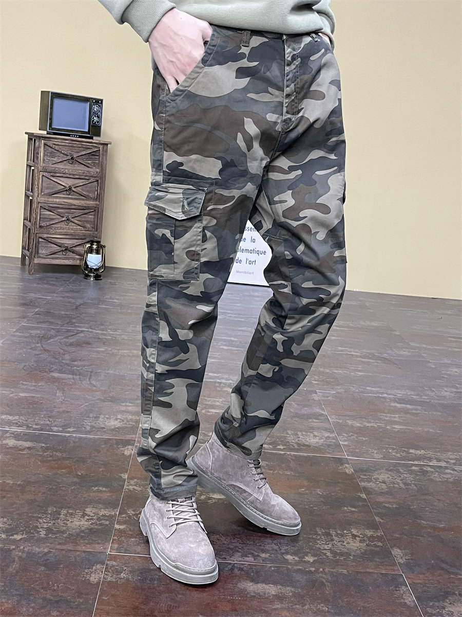 春夏休闲裤男修身小脚长裤子