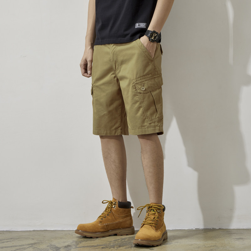 2026夏季卡其工装短裤男ins宽松直筒裤潮流休闲百搭五分裤沙滩裤