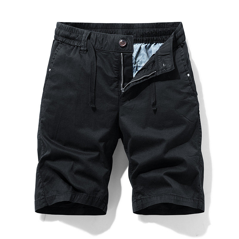 夏季新款工装短裤男美式潮牌松紧腰系带中裤宽松直筒休闲百搭五分