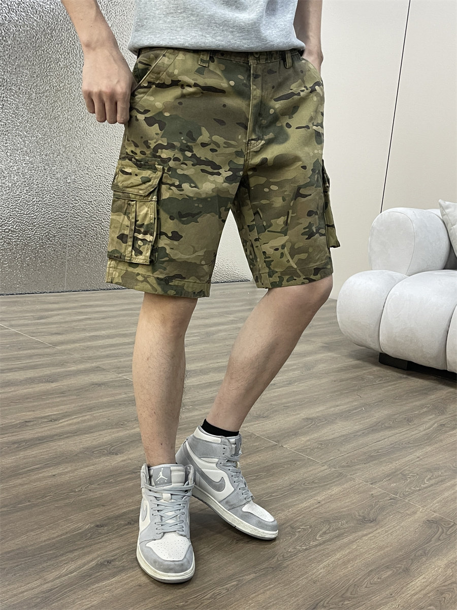 夏季厚款休闲中裤男直筒工装五分短裤子军迷户外5棉时尚潮牌迷彩,男装,休闲裤,淘宝优惠券,粉丝福利购,淘宝优惠卷