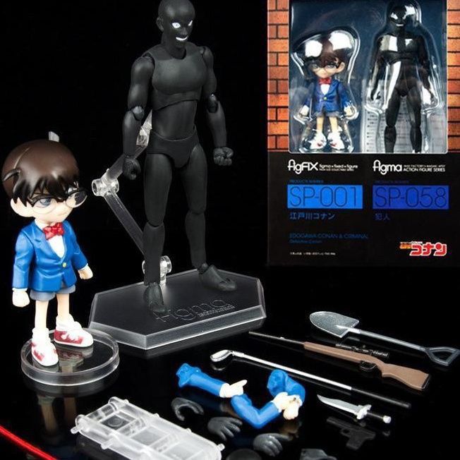 动漫手办 figma SP-089 名侦探柯南 真 犯人 黑衣人 可动盒装摆件