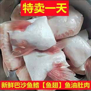 正宗鱼鳍巴沙鱼鳍新鲜鱼翅鱼肥油鱼肚鱼肉淡水产冷冻鱼刺翅下巴