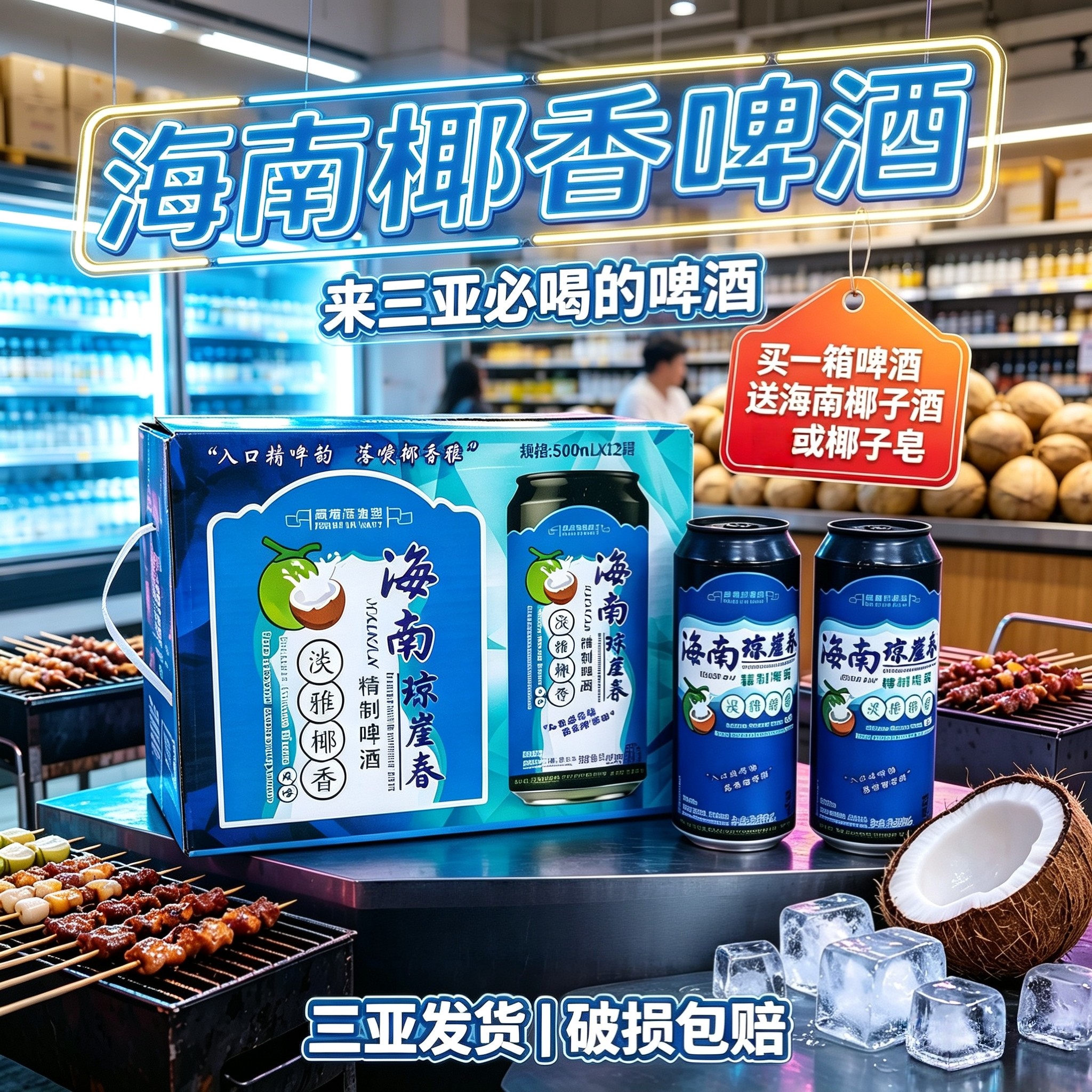 海南椰香啤酒醇香精制琼崖春啤酒