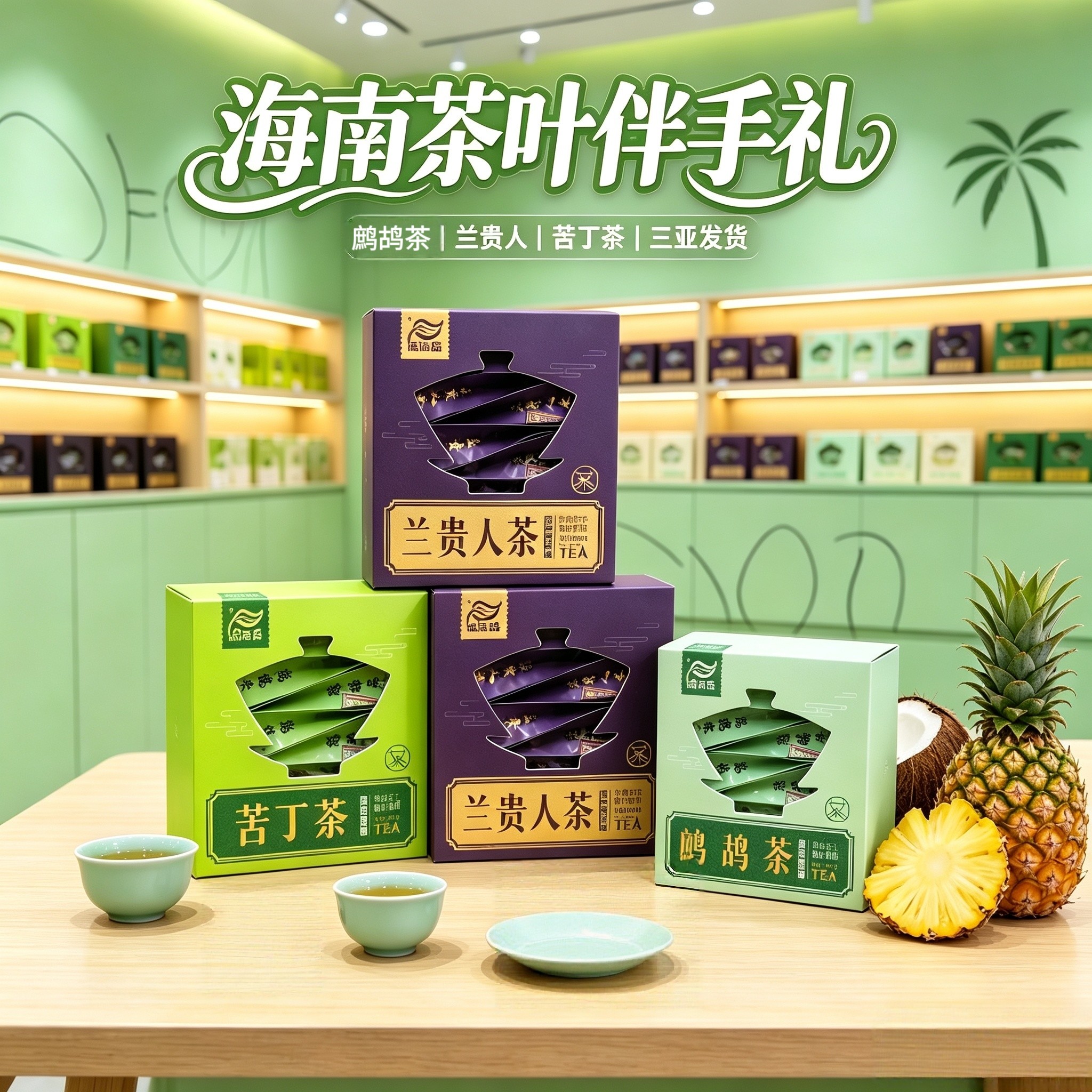 海南绿海岛兰贵人苦丁茶鹧鸪茶