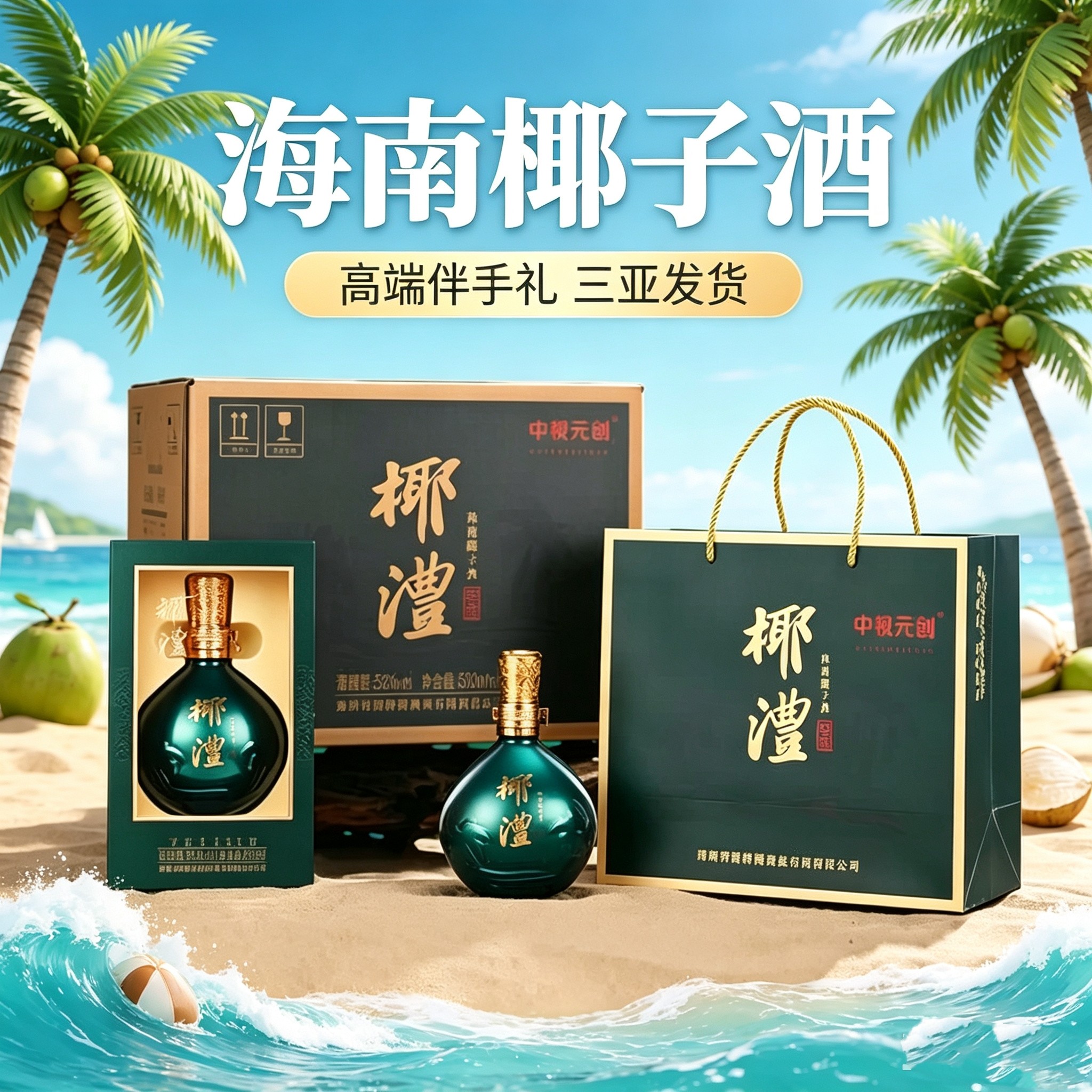 椰澧海南椰子酒礼盒550ml清香型纯酿椰子酒露酒三亚实体店发货