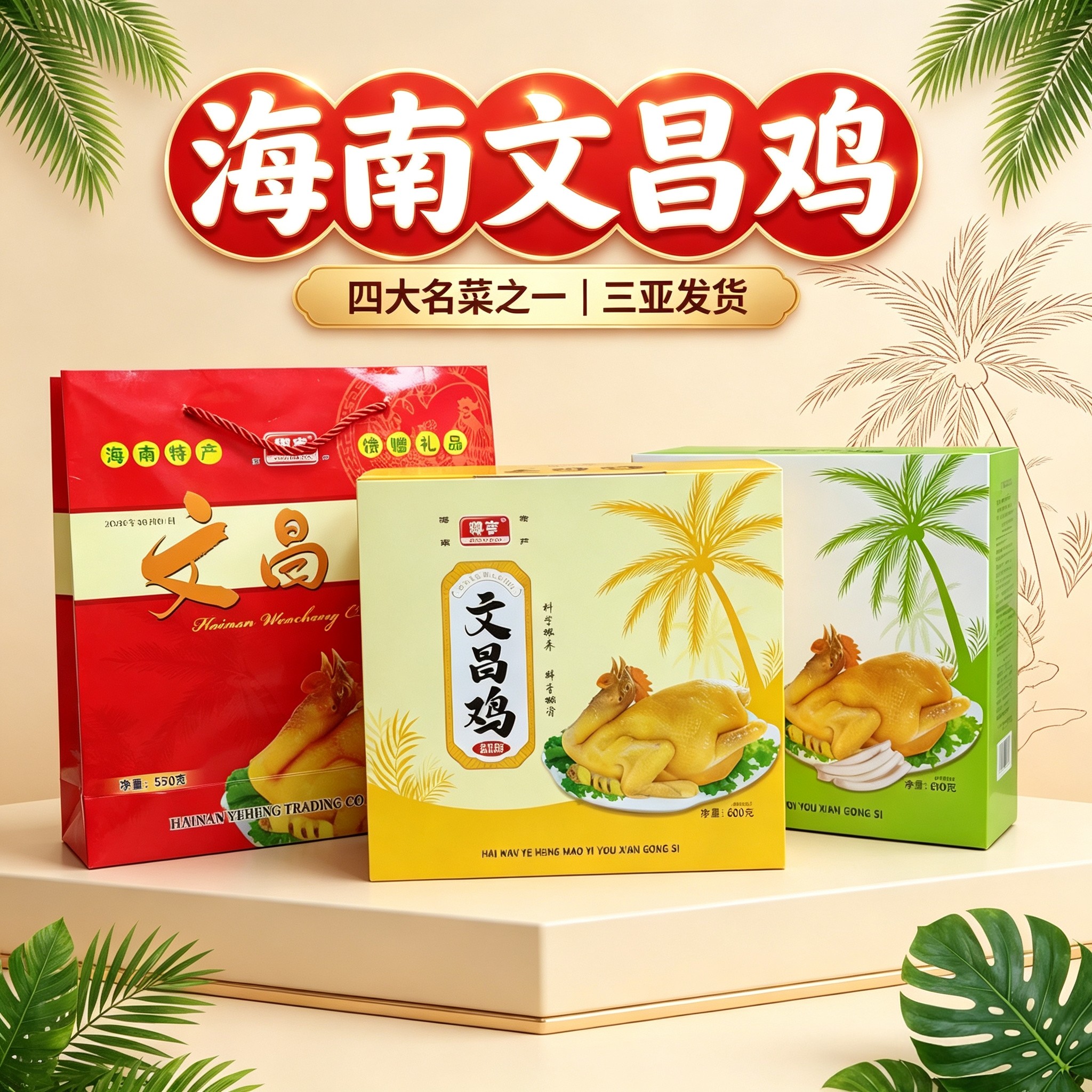 海南文昌鸡椰子鸡礼盒装三亚特产图片