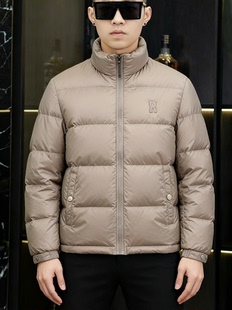 时尚 立领羽绒服外套男欧货高端修身 休闲90白鸭绒1095 新品 2025冬季