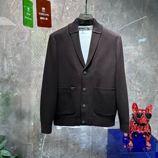 YISHANG潮牌针织羽绒服夹克2025秋冬季新品青果领修身简约休闲