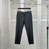 简约商务时尚 2026春季 欧货高端格子提花弹力修身 西裤 休闲1177 新品