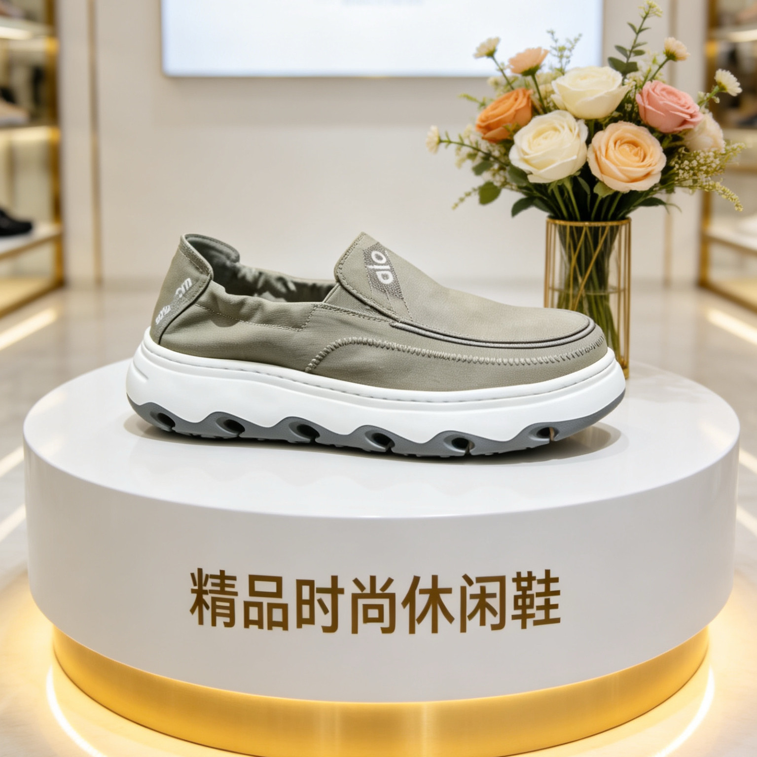 2026夏季新品一脚蹬帆布鞋男欧货高端低帮厚底时尚休闲透气懒人鞋