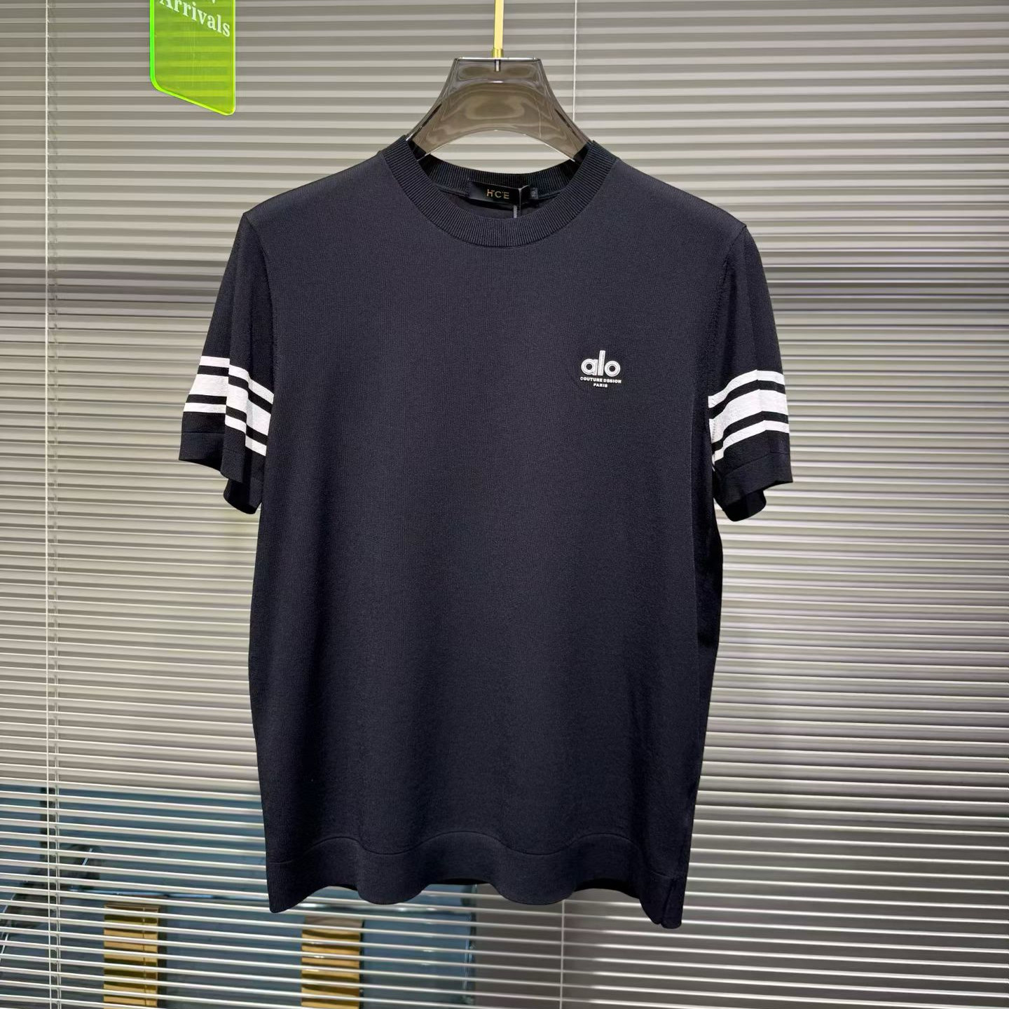 HCE潮牌针织伊力特冰丝短袖T恤2026夏季字母刺绣新品修身时尚休闲