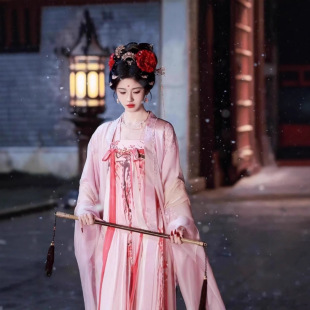 鞠婧祎月鳞绮纪同款唐制复原风女齐胸襦裙飘逸大袖衫日常春夏长款