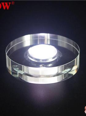 创意红酒白酒瓶展示专用水晶灯座单白光充电款水晶发光灯底座刻字