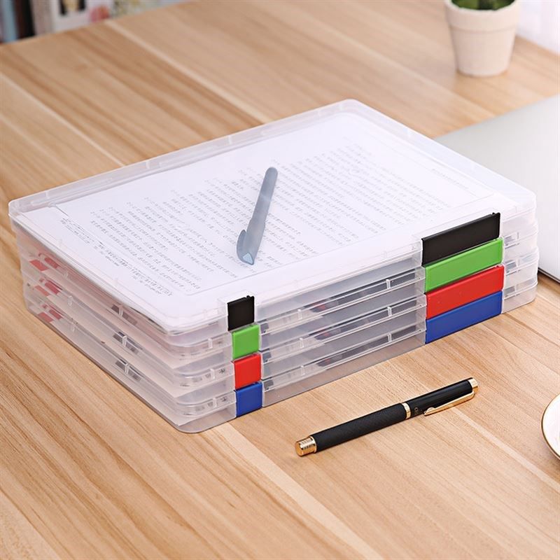 Portable plastic folder A4 file storage box sorting文件盒