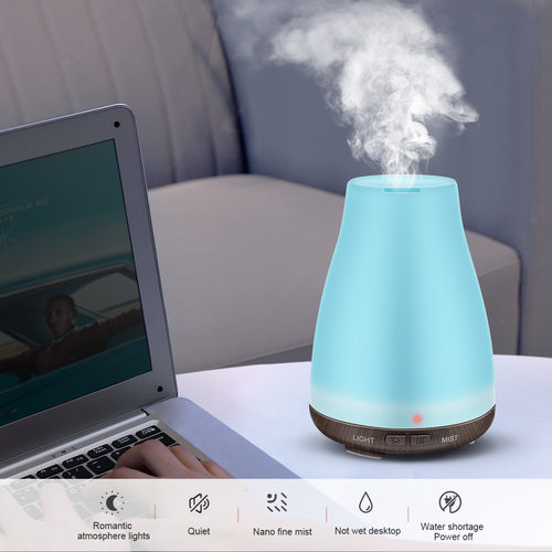 Wood grain ultrasonic aromatherapy machine humidifier USB
