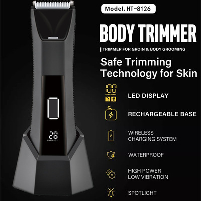 Men's body hair clipper 2-in-1 electric push shear waterproo