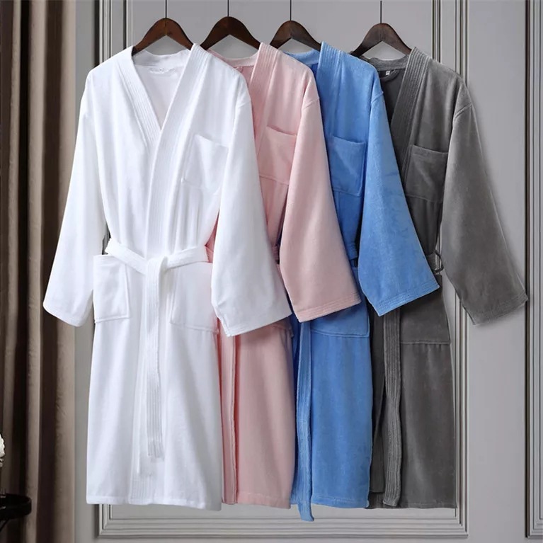 Cotton bathrobe, thickened absorbent yukata, adult nightgown