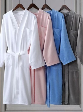 Cotton bathrobe, thickened absorbent yukata, adult nightgown