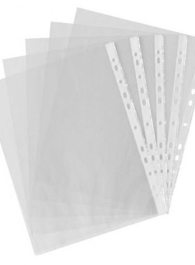 New 100pcs A4 PP Punched Punch Pockets Folders Filing