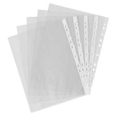 New 100pcs A4 PP Punched Punch Pockets Folders Filing