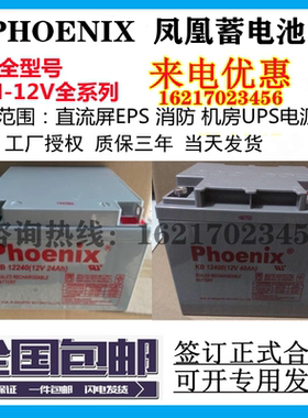 Phoenix凤凰蓄电池KB12240/12v17a24ah40a65a100a120a150ah直流屏