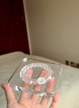 【白色情人节】天然奶白晶手链手串女款单圈时尚转运礼物简约百搭