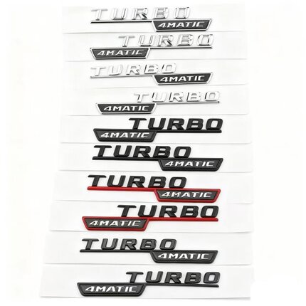 适用于奔驰TURBO 4MATIC AMG叶子板侧标涡轮增压车标改装车身车贴