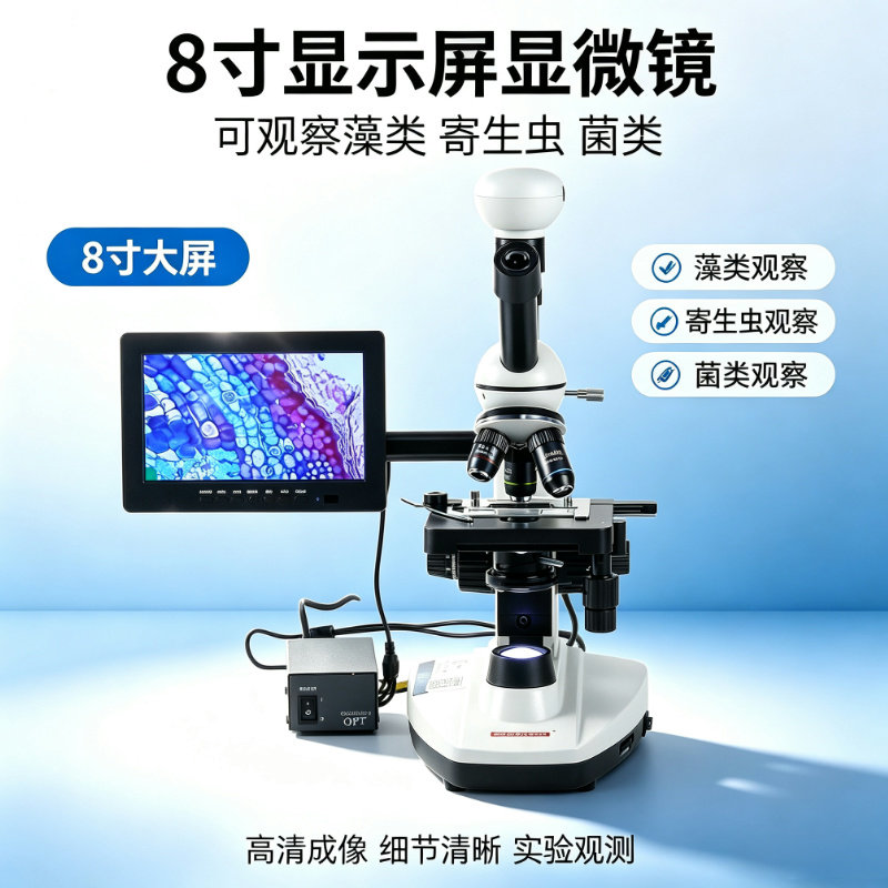 渔业用具生物显微镜高倍专业看精子畜牧水产养殖美容高清带屏包邮图片