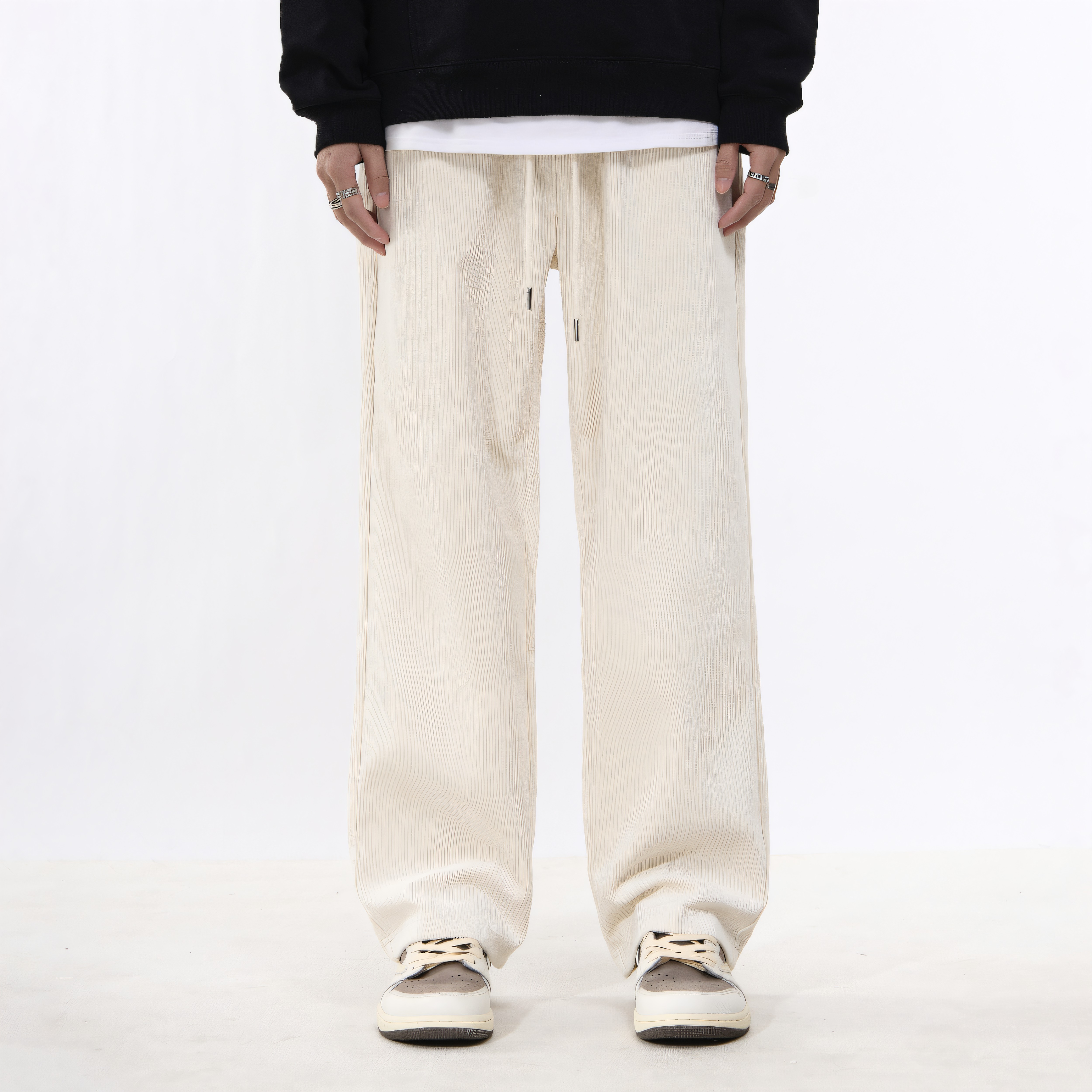 NO BURGER灯芯绒直筒裤男秋冬季宽松显瘦潮牌加厚vibe复古休闲裤