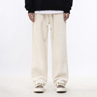 NO BURGER灯芯绒直筒裤男秋冬季宽松显瘦潮牌加厚vibe复古休闲裤