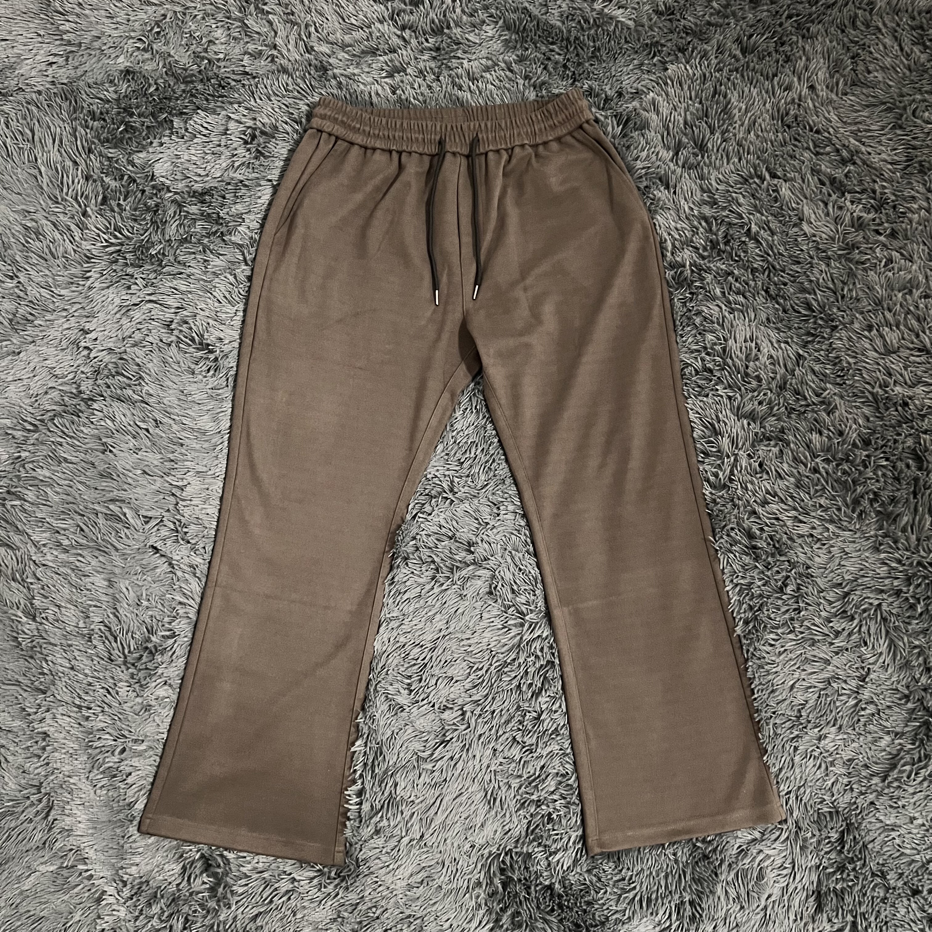 NO BURGER 美式复古微喇毛昵休闲裤宽松大码男款显瘦阔腿长裤