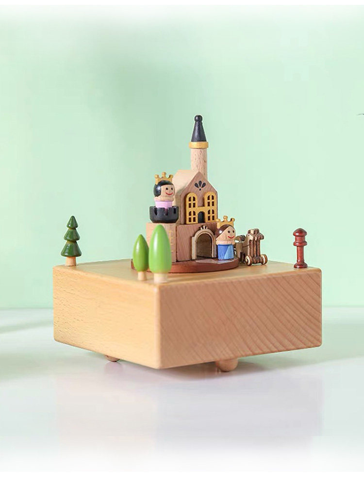 귀여운 뮤직 박스 나무 미니 회전 뮤직 박스 어린이 날 소녀 소년과 소녀 생일 부티크 크리 에이 티브 선물