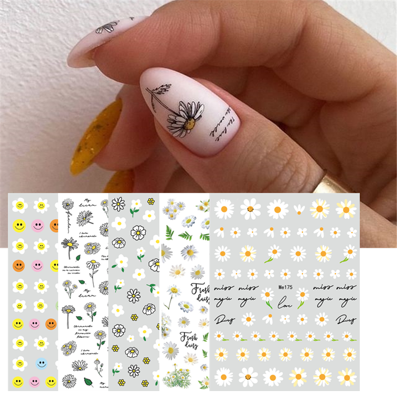 指甲贴纸菊花包邮蝴蝶小雏菊微笑