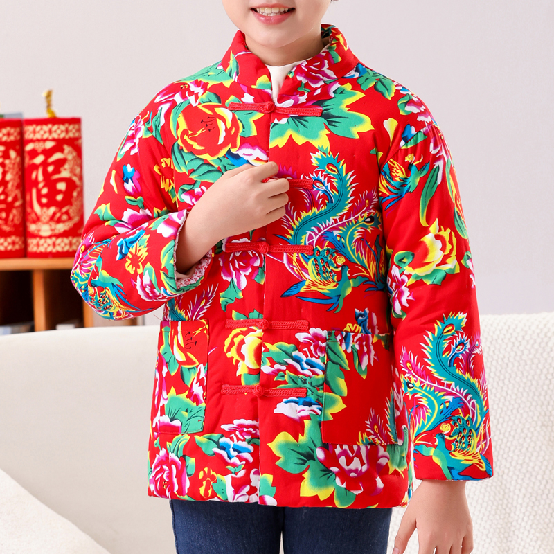 男女童东北大花布纯棉花手工棉衣