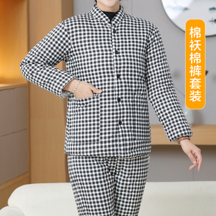棉服冬季 内胆妈妈装 成人加厚保暖棉袄棉裤 女士纯手工棉花棉衣套装