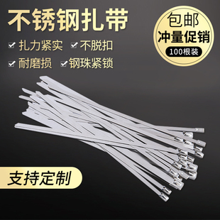 304不锈钢自锁扎带7.9MM厂家直销金属扎带室外耐高温防生锈尼龙