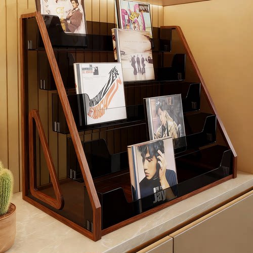 阶梯cd收纳架黑胶唱片陈列放置架