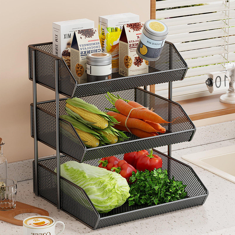 厨房置物架台面多层蔬果收纳篮家用洗手间储物架洗漱用品放置架子