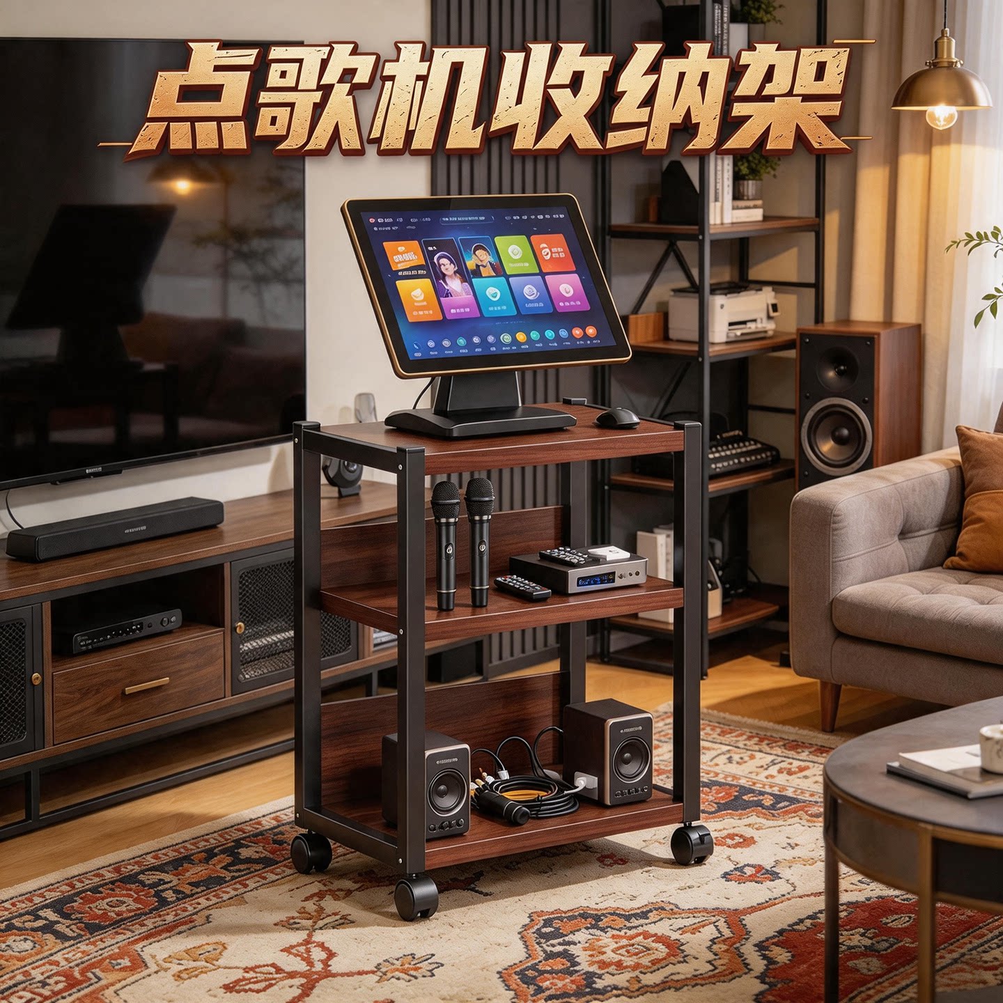 点歌机收纳架功放机架胆机支架CD机音响桌面解码器耳机放大器机柜