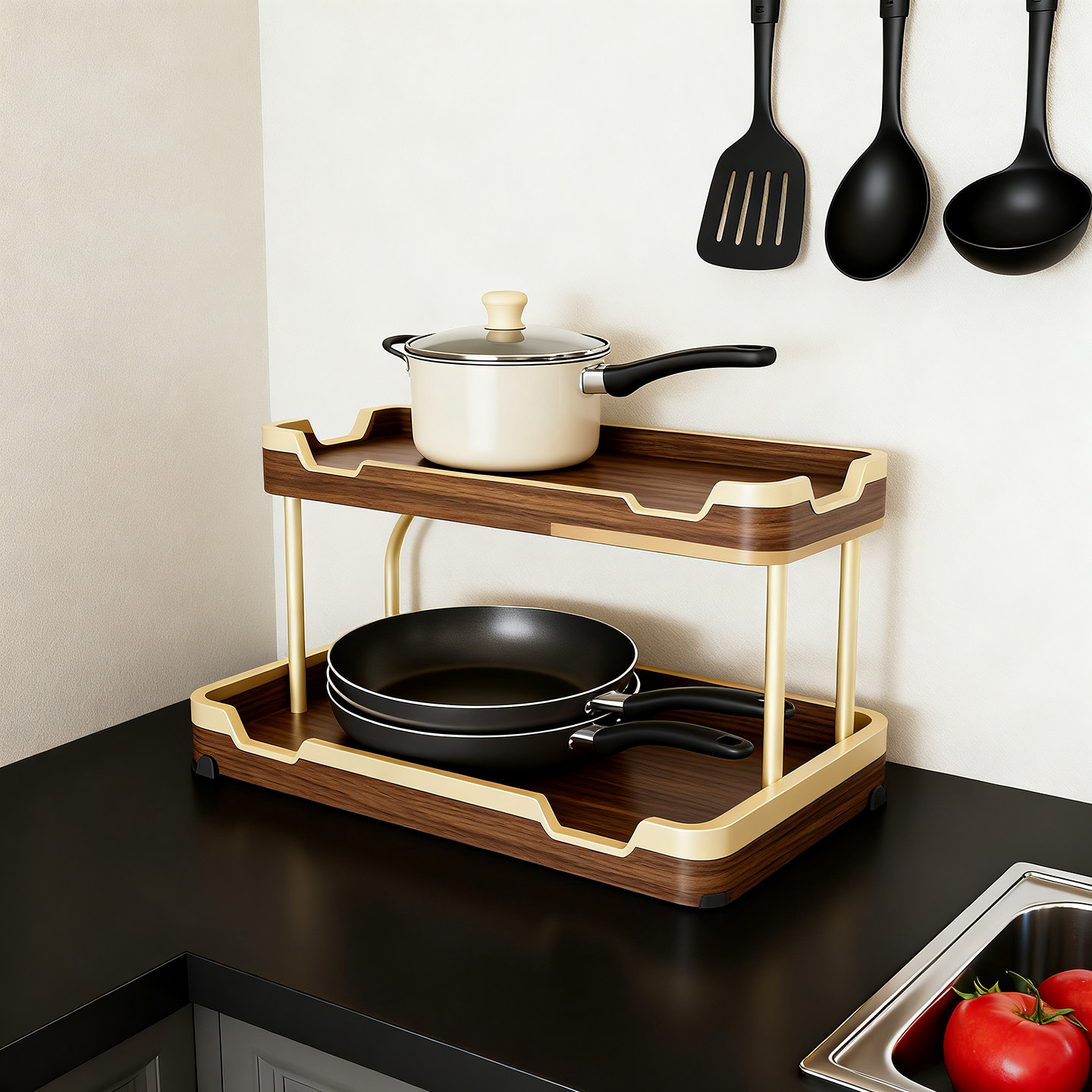 厨房实木调料置物架台面油盐酱醋瓶罐整理架家用佐料香料收纳架,厨房/烹饪用具,调料置物架,淘宝优惠券,粉丝福利购,淘宝优惠卷