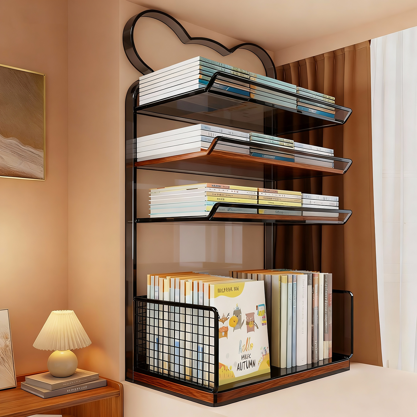 书架桌面学科分类整理置物架