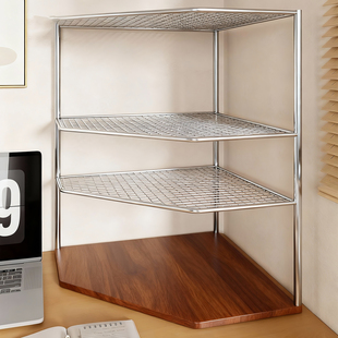 桌面书架转角置物架书桌台面多层三角架书籍杂物收纳架分层整理架