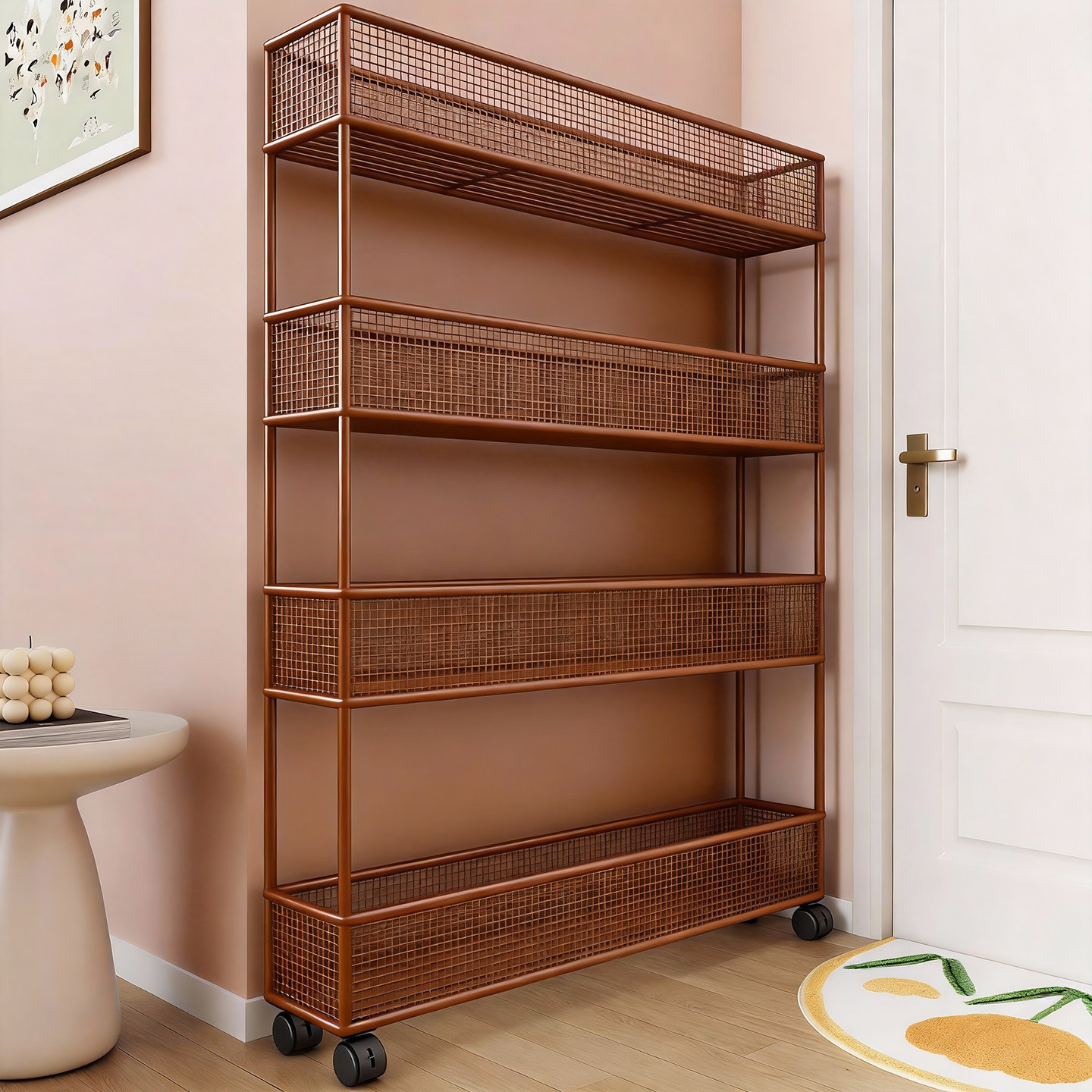 门后夹缝置物架儿童绘本书架落地多层收纳架靠墙小窄柜宝宝阅读架,住宅家具,书架,淘宝优惠券,粉丝福利购,淘宝优惠卷