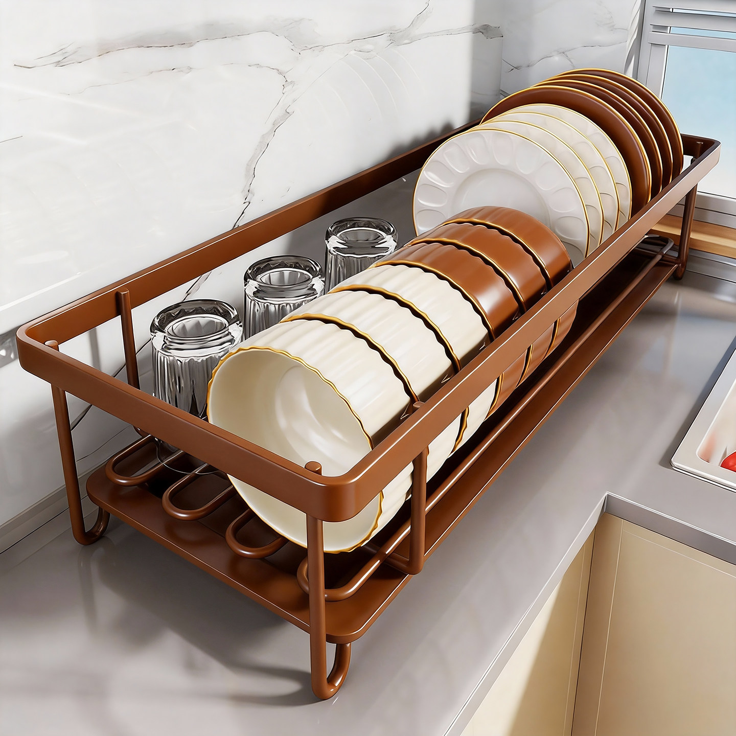 桌面碗碟沥水架厨房汤碗菜盘收纳整理架家用台面水杯果蔬储物碗架,厨房/烹饪用具,碗架,淘宝优惠券,粉丝福利购,淘宝优惠卷