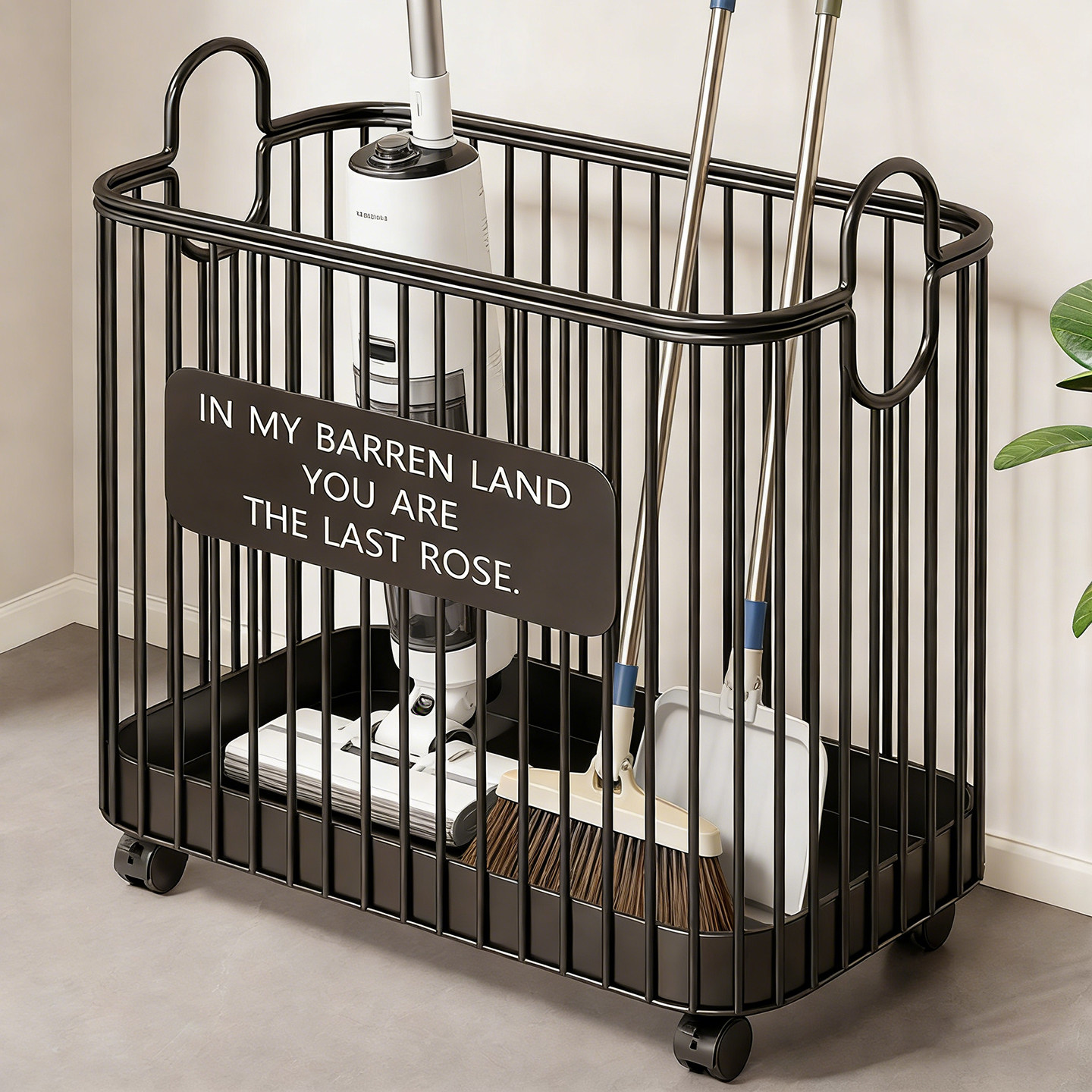 清洁工具收纳筐家用扫把拖把放置篮客厅吸尘器置物筐卫生工具收纳,收纳整理,运动器材收纳用具,淘宝优惠券,粉丝福利购,淘宝优惠卷