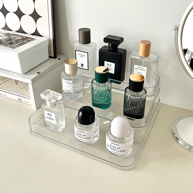 化妆品收纳架梳妆台桌面阶梯式