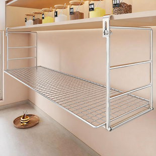 厨房微波炉置物架壁挂式悬空架子橱柜吊柜下支架烤箱多功能收纳架