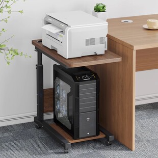 主机放置架办公室桌下台式电脑主机可移动放置架分层打印机隔板架