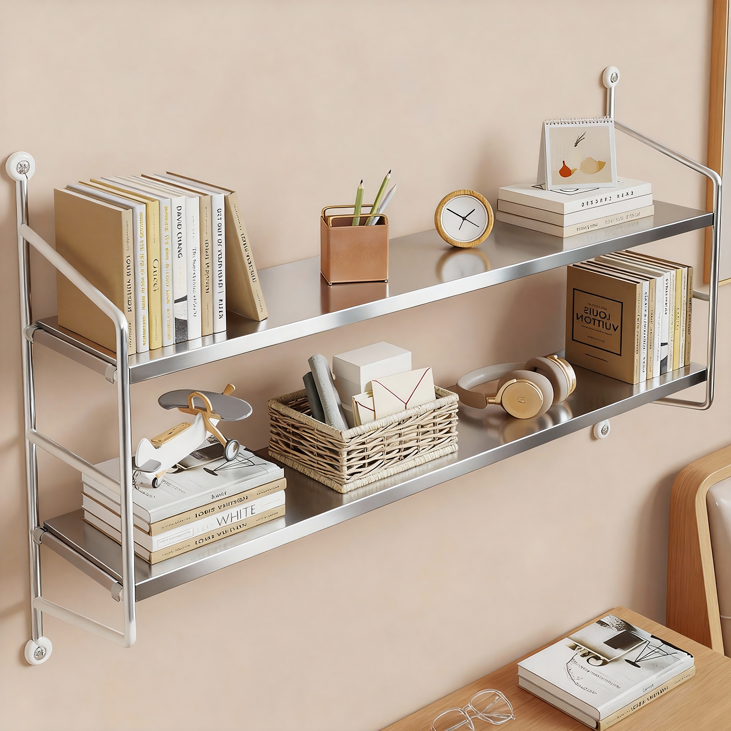 墙上置物架免打孔多层悬空层板